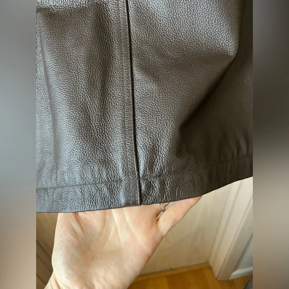 Men’s DANIER Vintage Dark Brown Heavyweight Faux Leather Jacket - Picture 8 of 16